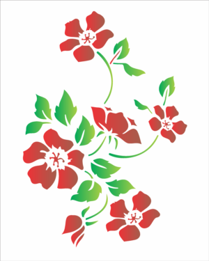 Stencil OPA 1333 - Flor Papoulas - 20 x 25cm