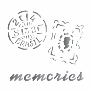 Stencil OPA 1369 - Memories Selos - 14 x 14cm