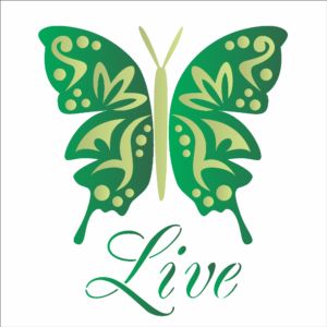 Stencil OPA 1372 - Borboleta Live - 14x14cm Duplo