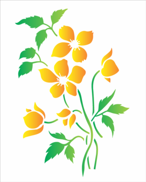 Stencil OPA 1405 - Flor do Campo  - 20 x 25cm