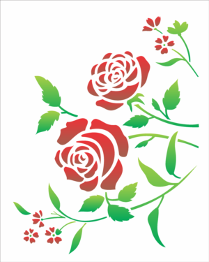 Stencil OPA 1408 - Flores Roseira - 20 x 25cm