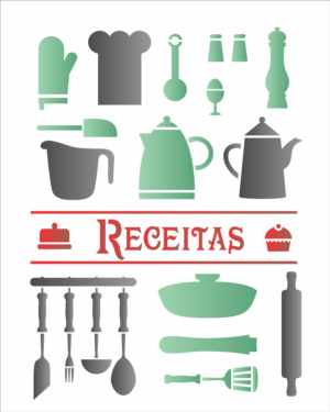 Stencil OPA 1439 - Estampas Receita - 20 x 25cm