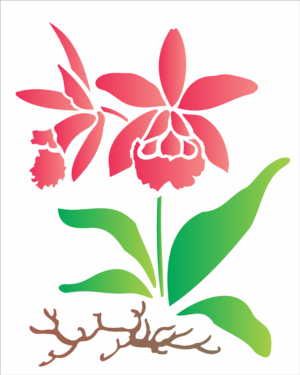 Stencil OPA 1452 - Flor Orquídea - 20 x 25cm