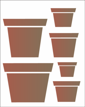 Stencil OPA 1457 - Vasos - 20 x 25cm