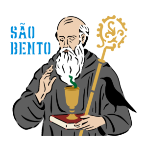 Stencil OPA 3736 - Religião São Bento - 14 x 14cm