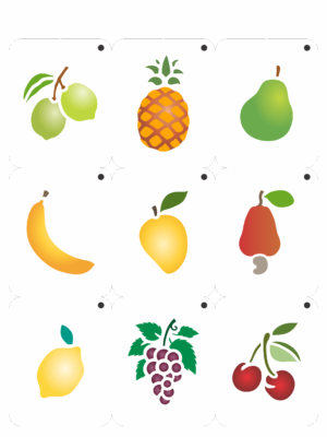 Stencil OPA 3745 - Chaveirinho Frutinhas I - 15 x 20cm