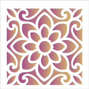 Stencil OPA 1712 - Ladrilho Flor - 10 x 10cm