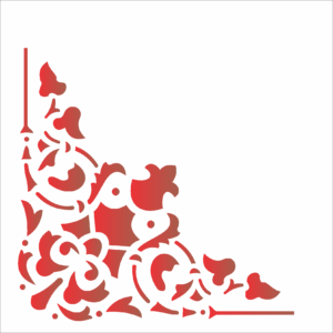 Stencil OPA 1733 - Cantoneira Arabesco Cruz - 14 x 14cm