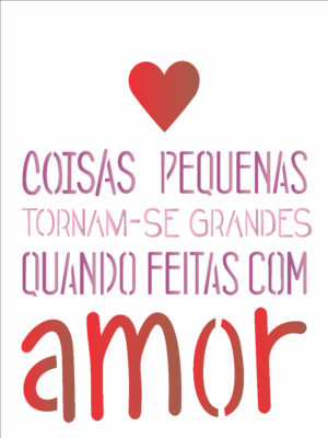 Stencil OPA 1754 - Frase com Amor - 15 x 20cm