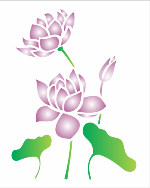 Stencil OPA 1775 - Flor de Lótus - 20 x 25cm