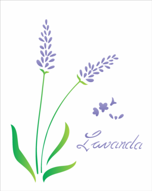 Stencil OPA 1780 - Flor Lavanda  - 20 x 25cm