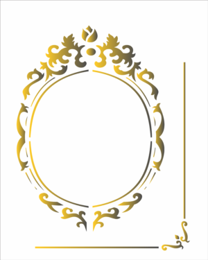 Stencil OPA 1783 - Moldura Oval I - 20 x 25cm