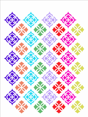 Stencil OPA 2348 - Estamparia VItral Floral  - 15 x 20cm