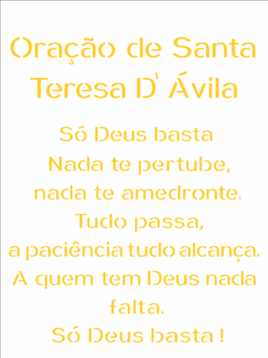 Stencil OPA 2355 - Religião Oração Sta Teresa D'aviIla - 15 x 20cm