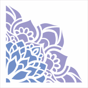 Stencil OPA 2431 - Cantoneira Flor de Lótus - 14 x 14cm