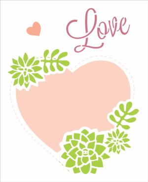 Stencil OPA 2464 - Moldura Coração - 20 x 25cm