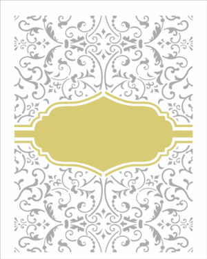 Stencil OPA 2466 - Moldura Tag e Arabescos - 20 x 25cm