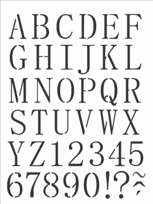 Stencil OPA 2495 - Alfabeto Reto Maiusculo 2,40Cm - 15 x 20cm