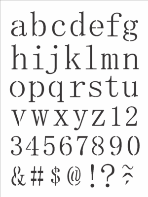 Stencil OPA 2496 - Alfabeto Reto Minusculo 2,60Cm - 15 x 20cm