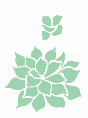 Stencil OPA 2499 - Plantas Suculenta - 15 x 20cm