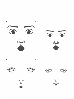 Stencil OPA 2500 - Rosto Boneca I - 15 x 20cm