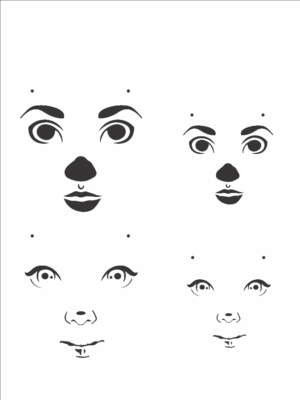 Stencil OPA 2501 - Rosto Boneca II - 15 x 20cm