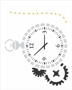 Stencil OPA 2515 - Relógio - 20 x 25cm