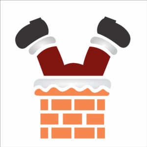 Stencil OPA 2550 - Papai Noel Na Chaminé - 14 x 14cm