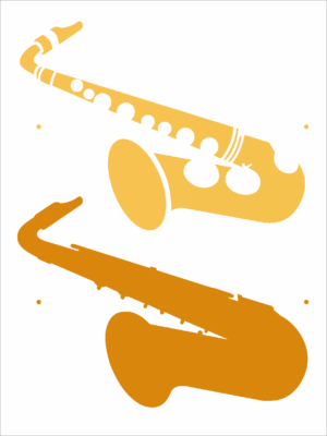 Stencil OPA 2572 - Instrumentos Musicais Saxofone - 15 x 20cm