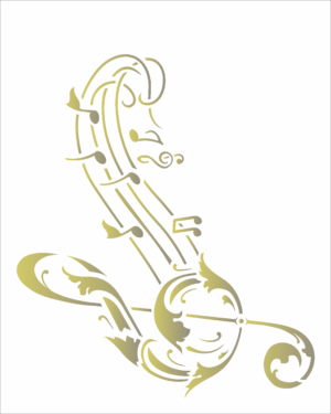 Stencil OPA 2587 - Nota Musical - 20 x 25cm