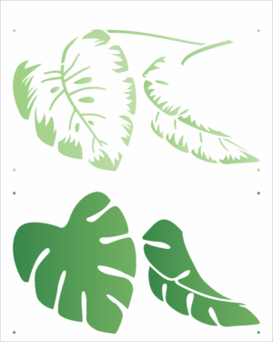 Stencil OPA 2588 - Plantas Costela de Adão - 20 x 25cm