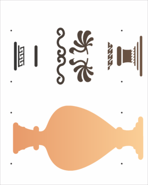 Stencil OPA 2590 - Vaso Estampado I - 20 x 25cm