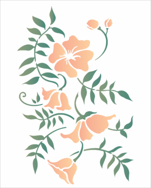 Stencil OPA 2634 - Ramo Floral  - 20 x 25cm