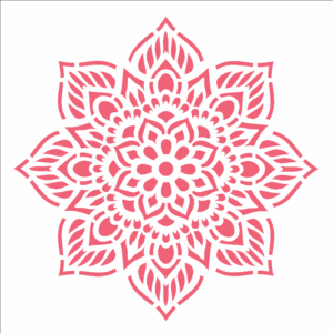 Stencil OPA 2693 - Mandala Flor Oito Pontas - 14 x 14cm
