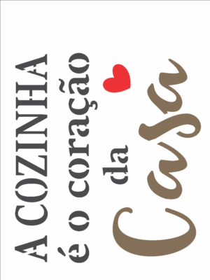 Stencil OPA 2701 - Frase A Cozinha é O Coração - 15 x 20cm