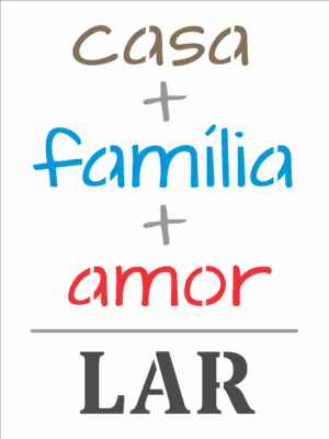 Stencil OPA 2704 - Frase Casa - Familia e Amor - 15 x 20cm
