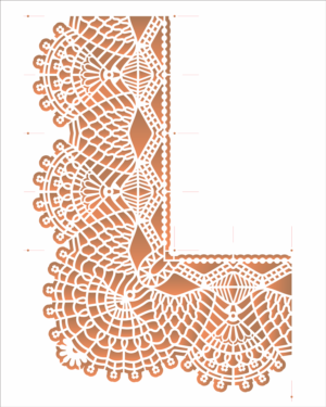 Stencil OPA 2711 - Renda Cantoneira I - 20 x 25cm