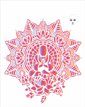 Stencil OPA 2726 - Mandala Buda - 20 x 25cm