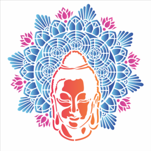 Stencil OPA 2730 - Mandala Buda - 30.5 x 30.5cm