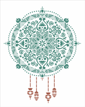Stencil OPA 2736 - Mandala Natalina - 20 x 25cm