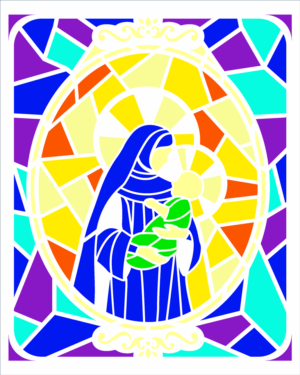 Stencil OPA 2740 - VItral Nossa Senhora I - 20 x 25cm