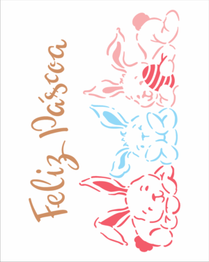 Stencil OPA 2824 - Coelhos Deitados I - 20 x 25cm