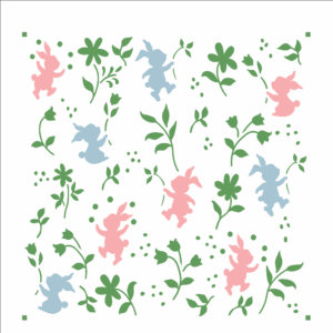 Stencil OPA 2827 - Estamparia Coelhos I - 14 x 14cm