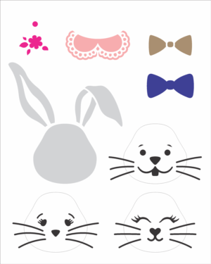 Stencil OPA 2828 - Rosto Coelhos I - 20 x 25cm