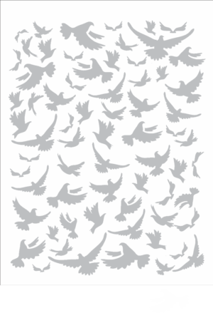 Stencil OPA 2841 - Estamparia Pássaros - 15 x 20cm