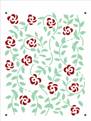 Stencil OPA 2846 - Galho com Flores - 15 x 20cm