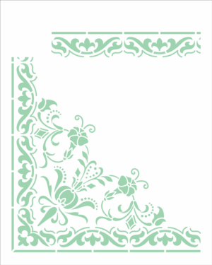 Stencil OPA 2847 - Cantoneira e Moldura - 20 x 25cm