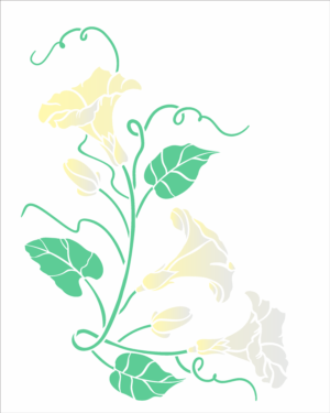 Stencil OPA 2848 - Cantoneira Flores II - 20 x 25cm