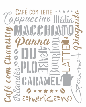 Stencil OPA 2849 - Culinária Estamparia Café - 20 x 25cm
