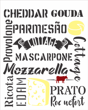 Stencil OPA 2850 - Culinária Estamparia Queijo - 20 x 25cm